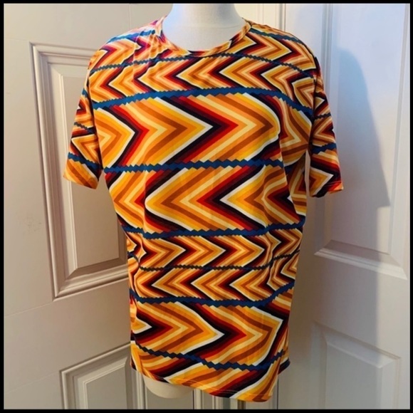 Lularoe | Irma Zig Zag Pattern Orange Tunic XXS - Picture 8 of 8